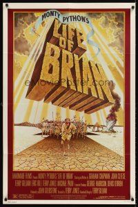 6t049 LIFE OF BRIAN 1sh '79 Monty Python, wonderful different artwork of Graham Chapman running!