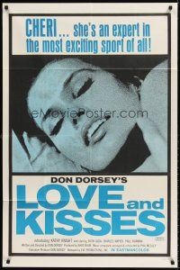 6t050 LOVE & KISSES 1sh '70 Kathy Knight as Cheri, she's an expert in the exciting sport of sex!