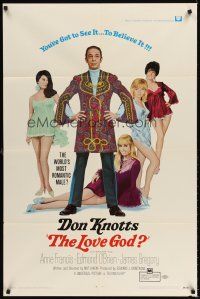 6t051 LOVE GOD 1sh '69 Don Knotts is the world's most romantic male with sexy babes!
