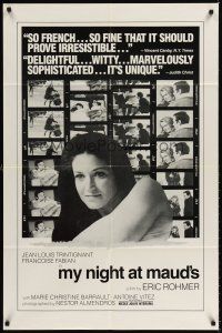 6t056 MY NIGHT AT MAUD'S 1sh R1980s Eric Rohmer's Ma nuit chez Maud, Trintignant, Francoise Fabian!