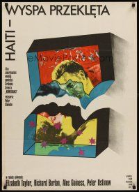 6t339 COMEDIANS Polish 23x33 '67 Wasilewski art of Richard Burton & Elizabeth Taylor!