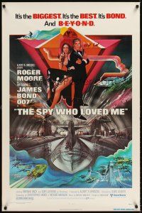 6t230 SPY WHO LOVED ME 1sh '77 great art of Roger Moore as James Bond 007 by Bob Peak!