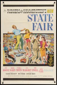 6t087 STATE FAIR 1sh '62 Pat Boone, Ann-Margret, Rodgers & Hammerstein musical!