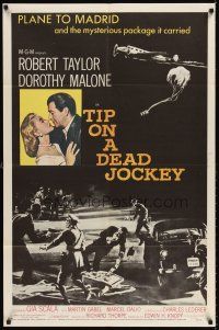 6t096 TIP ON A DEAD JOCKEY 1sh '57 Robert Taylor & Dorothy Malone caught up in a horse race crime!