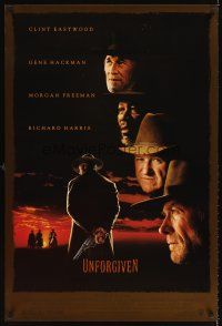 6t233 UNFORGIVEN DS 1sh '92 Clint Eastwood, Hackman, Morgan Freeman, Richard Harris!