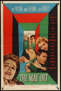 6t102 WAY OUT 1sh '56 Dial 999, suddenly Gene Nelson was on the run with terror in pursuit!