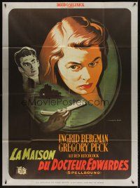 6w130 SPELLBOUND French 1p R79 Alfred Hitchcock, Ingrid Bergman, Gregory Peck, original 1948 art!