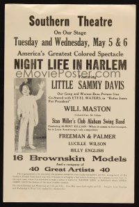 6w053 NIGHT LIFE IN HARLEM herald '33 Little Sammy Davis, Our Gang & Warner Bros. star!