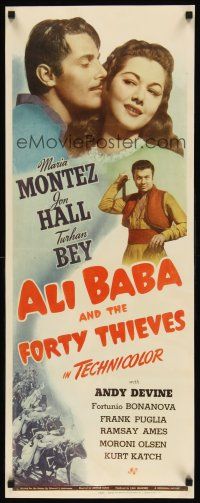 6w008 ALI BABA & THE FORTY THIEVES insert '43 Maria Montez, Jon Hall & Turhan Bey!