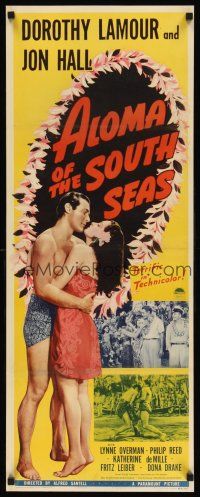 6w009 ALOMA OF THE SOUTH SEAS insert '41 great images of sexy tropical Dorothy Lamour in sarong!