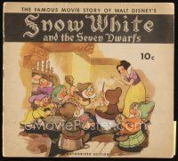 6w059 SNOW WHITE & THE SEVEN DWARFS softcover book '38 Disney animated cartoon fantasy classic!