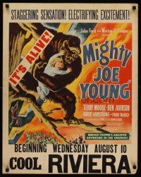 6w007 MIGHTY JOE YOUNG jumbo WC '49 first Ray Harryhausen, great art of ape rescuing girl in tree!