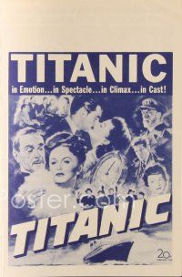6w055 TITANIC herald '53 great images of Clifton Webb & Barbara Stanwyck on legendary ship!