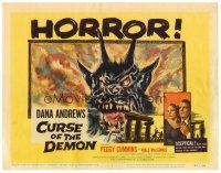 6x052 NIGHT OF THE DEMON TC '57 Jacques Tourneur, art of the wackiest monster from Hell!
