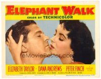 6x326 ELEPHANT WALK LC #3 '54 romantic close up of sexy Elizabeth Taylor & Dana Andrews!