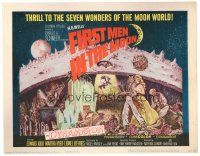 6x066 FIRST MEN IN THE MOON TC '64 Ray Harryhausen, H.G. Wells, fantastic sci-fi art!