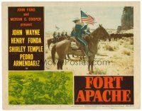 6x353 FORT APACHE LC #8 '48 bugler sounds the charge by American flag & cavalrymen!