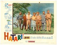 6x395 HATARI LC #3 '62 John Wayne arm-in-arm with top cast members, directed by Howard Hawks!