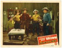 6x396 HAUNTED MINE LC '46 Johnny Mack Brown holds gun on Marshall Reed & other bad guys w/hostage!