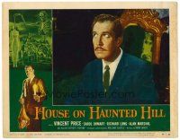 6x415 HOUSE ON HAUNTED HILL LC #5 '59 best close up of Vincent Price seated in chair!