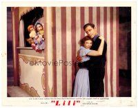 6x472 LILI photolobby '52 puppets approve of Leslie Caron hugging Mel Ferrer!