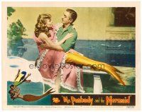 6x517 MR. PEABODY & THE MERMAID LC #5 '48 best c/u of William Powell holding mermaid Ann Blyth!