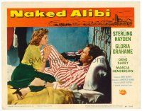 6x526 NAKED ALIBI LC #6 '54 c/u of sexy Gloria Grahame & Sterling Hayden in his pajamas!