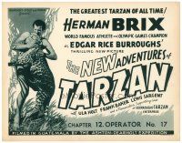 6x536 NEW ADVENTURES OF TARZAN chapter 12 TC '35 cool image of Bruce Bennett wrestling leopard!
