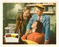 6x552 NO WAY OUT LC #8 '50 Richard Widmark on a crutch sneers at scared Linda Darnell!