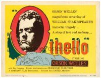 6x116 OTHELLO TC '55 close up of troubled Orson Welles in the title role, Shakespeare!