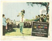 6x578 PICNIC LC '56 great image of William Holden winning girl-carrying contest!