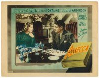 6x613 REBECCA Other Company LC '40 Alfred Hitchcock, Joan Fontaine smiles at Laurence Olivier!