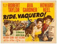 6x128 RIDE, VAQUERO TC '53 artwork of cowboy Howard Keel & beauty Ava Gardner!