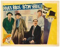 6x631 ROOM SERVICE LC '38 Groucho, Chico & Harpo Marx with Frank Albertson, Hirschfeld border art!