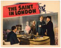 6x637 SAINT IN LONDON LC '39 George Sanders is frisked by smoking Hugh McDermott in office!