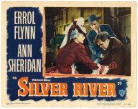6x666 SILVER RIVER LC #4 '48 Errol Flynn & Ann Sheridan help wounded Thomas Mitchell!