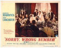6x675 SORRY WRONG NUMBER LC #8 '48 Burt Lancaster & Barbara Stanwyck cut the cake at the wedding!