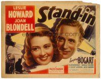 6x142 STAND-IN TC '37 Leslie Howard, Joan Blondell, but no Humphrey Bogart, cool artwork!