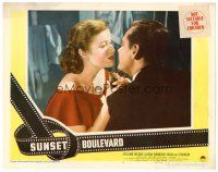 6x022 SUNSET BOULEVARD LC #8 '50 close up of William Holden staring lovingly at Nancy Olson!