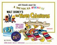 6x149 THREE CABALLEROS TC R77 great cartoon artwork of Donald Duck, Panchito & Joe Carioca!