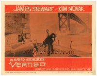 6x746 VERTIGO LC #7 '58 Alfred Hitchcock, James Stewart carrying Kim Novak by bridge!