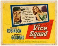 6x154 VICE SQUAD TC '53 Edward G. Robinson, sexy Paulette Goddard, film noir!