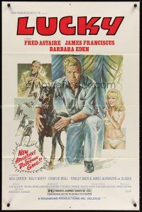 6y029 AMAZING DOBERMANS 1sh R78 Fred Astaire, sexy Barbara Eden, Lucky!