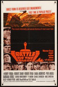 6y062 BATTLE OF THE BULGE 1sh '66 Henry Fonda, Robert Shaw, cool Thurston tank art!
