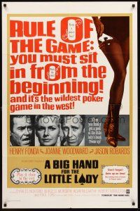 6y077 BIG HAND FOR THE LITTLE LADY 1sh '66 Henry Fonda, Joanne Woodward, wildest poker game!