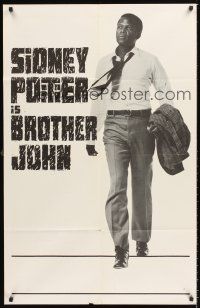 6y129 BROTHER JOHN teaser 1sh '71 great different full-length image of angelic Sidney Poitier!