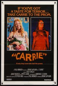 6y146 CARRIE 1sh '76 Stephen King, Sissy Spacek before and after her bloodbath at the prom!