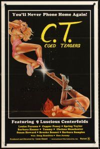 6y163 COED TEASERS 1sh '83 Ron Jeremy, sexy artwork, ET sex parody!