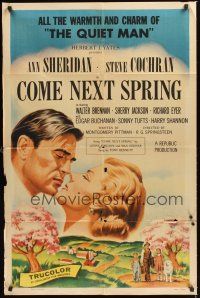 6y167 COME NEXT SPRING 1sh '56 Ann Sheridan & Steve Cochran in the warmest happiest picture!