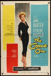 6y168 COME ON 1sh '56 full-length image of very sexy bad girl Anne Baxter!